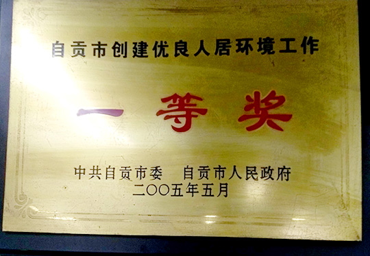 公司荣获“自贡市创建优良人居环境工作”一等奖